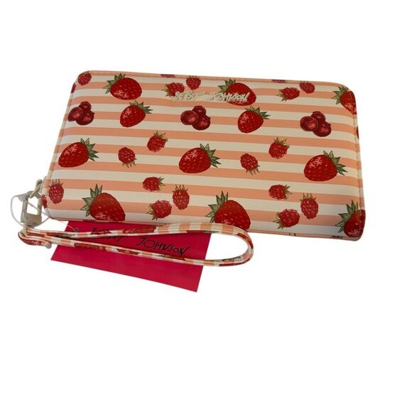 Adorable Betsey Johnson Strawberry Wallet/Wrislet. Tons of room for everything! - Picture 1 of 6